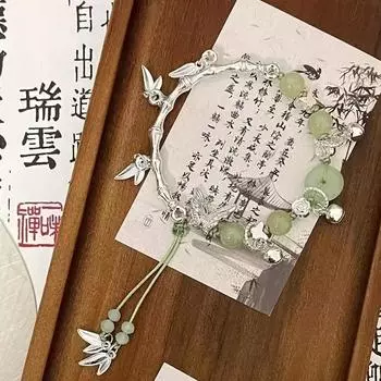 Новый китайский бамбуковый браслет-бабочка для девочек, антикварный, дорогой, студенческий браслет для вечеринки, легкий, роскошный, нишевый, изысканный, ювелирный