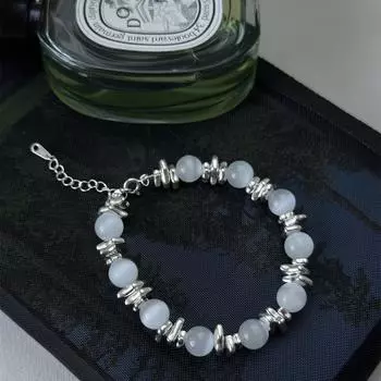 Новый китайский браслет из стерлингового серебра с бусинами из сломанного серебра, женский легкий, роскошный, простой, нишевый, холодный опаловый браслет, осень, новинка 925 silver