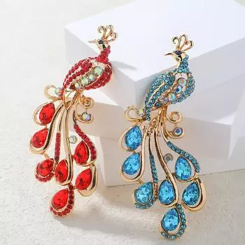 Новый китайский чеонгсам с бриллиантовыми пряжками, изысканная креативная брошь в виде павлина, антибликовая пряжка для шелкового шарфа