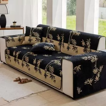 Новый китайский коврик для дивана из шенилла, универсальный нескользящий коврик для дивана Four Seasons, чехлы для дивана из бамбукового жаккарда с черной окантовкой 90x70cm 1pcs