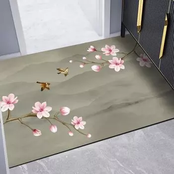 Новый китайский коврик для входной двери, коврик для туалета, домашний коврик, диатомовая грязь, нескользящий, быстросохнущий, впитывающий коврик для ног 40 * 60cm diatom mud