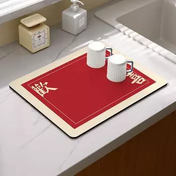 Новый китайский кухонный столешница диатомовый грязевой дренажный коврик для бытовой раковины, миска, тарелка, чашка, впитывающий коврик, бесплатная резка 30 * 40 [Diatom Mud]