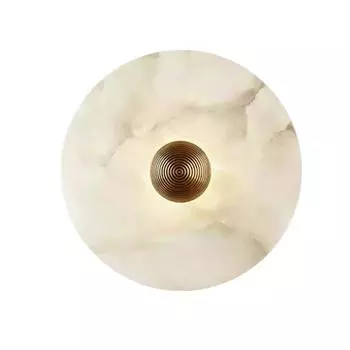 Новый китайский настенный светильник для спальни, мраморный, полностью медный, круглый, гостиная, фоновая стена для телевизора, скандинавские минималистские лампы для коридора 20CM белый