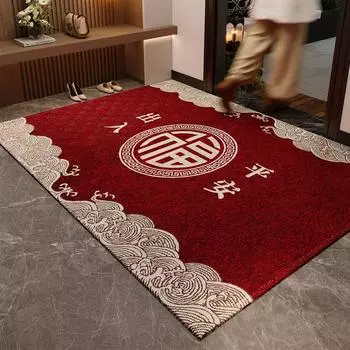 Новый китайский новогодний красный праздничный коврик для входной двери грязный и нескользящий коврик домашний коврик для крыльца коврик для входной двери 50*80cm