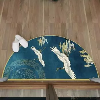 Новый китайский полукруглый коврик для пола, нескользящий коврик для пола, моющийся коврик для двери, коврик для прихожей 45*90cm