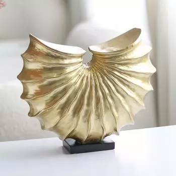 Новый китайский стиль абстрактные полукруглые веерообразные скульптуры раковины украшения современная модель комнаты гостиная прихожая старинные полки украшения
