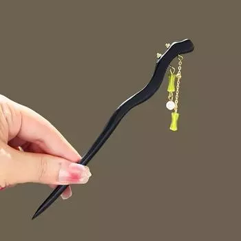 Новый китайский стиль Банановый веер Кисточка Палочка для волос Цветок Кисточка Древний костюм Ханфу Винтажная вогнутая палочка для волос Аксессуары Подарки