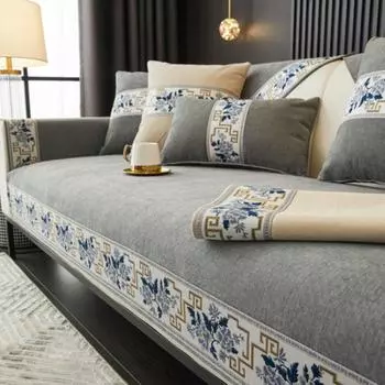 новый китайский стиль Чехол для дивана Подушка Четыре сезона Диванное полотенце Современный простой Гостиная Угловой диван Шенилл полиэстер Полотенце для подлокотника 70x70cm
