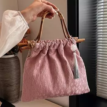 Новый китайский стиль, иностранный стиль, сумка большой вместимости, женская модная бамбуковая сумка Tide, сумка для поездок на работу хаки