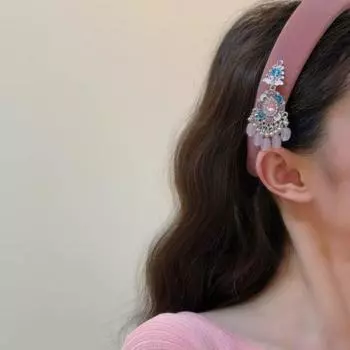 Новый китайский стиль кисточка колокольчик ободок для волос бархатный серебряный кулон заколка для волос украшение