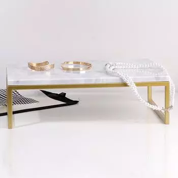 Новый китайский стиль металлический поднос прямоугольный мраморный орнамент модель мягкая мебель для комнаты гостиничный клуб мебель для хранения вещей