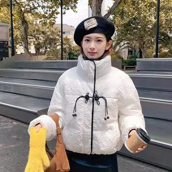 Новый китайский стиль национальный стиль пряжка хлопковая одежда женская одежда женская новая мода чувство красивый Xiaoxiangfeng хлопковая одежда зима M покинуть белый