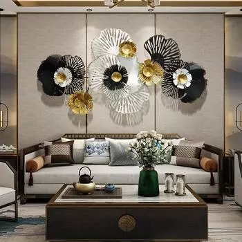 Новый китайский стиль настенные украшения аксессуары для дома диван фон настенная живопись из кованого железа металлический полый фон