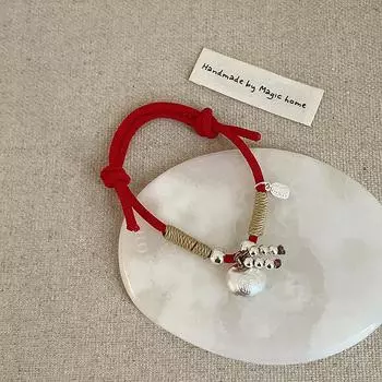 Новый китайский стиль пухлый благословение кулон красный веревочный браслет женский праздничный свет роскошный ретро модный тренд универсальный браслет ювелирные изделия
