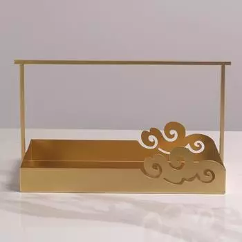 Новый китайский стиль, современный, простой, благоприятный, облако, тотем, металлический поднос, светильник, роскошная модель, офис продаж, мягкие украшения