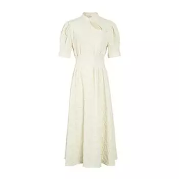 Новый китайский стиль улучшенный белый ципао женский молодежный стиль воротник стойка-стойка талия тонкий короткий рукав А-силуэт платье лето S белый