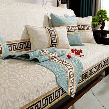 Новый китайский стиль Высококачественная подушка для дивана из шенилла Высококачественная удобная жаккардовая пылезащитная подушка для дивана Четырехсезонный универсальный противоскользящий тканевый чехол для дивана 70x70cm 1pcs