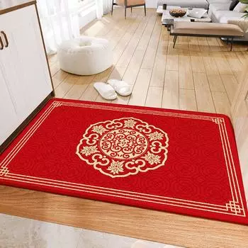 Новый китайский вход и выход безопасный новогодний коврик в дверь красный праздничный коврик противоскользящий износостойкий новогодний коврик 50*80cm