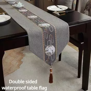 Новый китайский водонепроницаемый настольный флаг, чайная церемония, дзен, чайный коврик, чайная скатерть, хит продаж, длинная скатерть в китайском стиле 33*80cm 1pcs