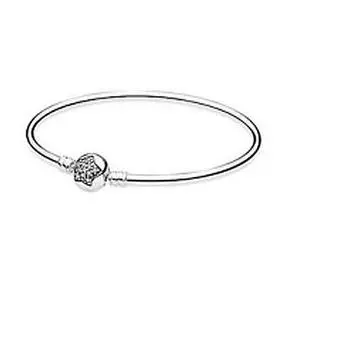 Новый классический браслет из стерлингового серебра 925 пробы, розовое золото, прозрачный Cz, подвеска из бисера, подходит для браслетов Diy Snow, оптовая продажа ювелирных изделий с фабрики 19cm