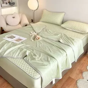 Новый классический однотонный латексный простыня на резинке летний коврик летнее одеяло воздухопроницаемый чехол комбинированный комплект 150x200 Summer quilt