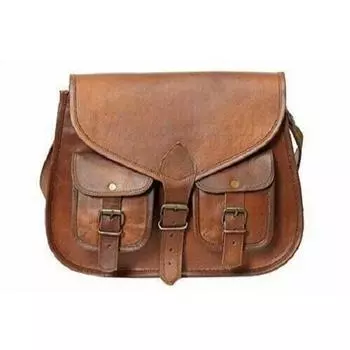 Новый классический женский кошелек ручной работы из натуральной козьей кожи премиум-класса через плечо в стиле ретро 11 x 15 x 5 in коричневый