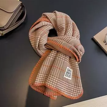 Новый клетчатый шарф 2024 года подойдет как мужчинам, так и женщинам 45x190cm