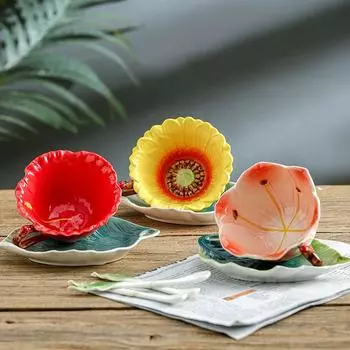 Новый кофейный сервиз серии «Джунгли», цветочный чайный сервиз, свадебный трогательный подарок на день рождения