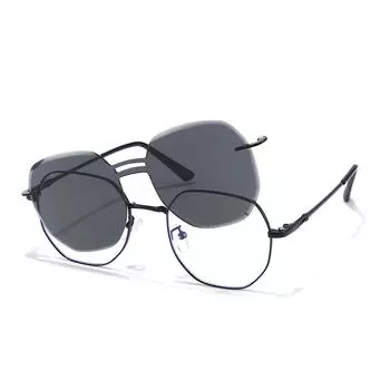 Новый комплект из цельных солнцезащитных очков без оправы с двумя в одном модными солнцезащитными очками с магнитным зажимом и защитой от синего света, оправа 7000 коричневый