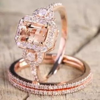 Новый комплект колец, европейское и американское микро-инкрустированное обручальное кольцо для женщин Источник No. 5