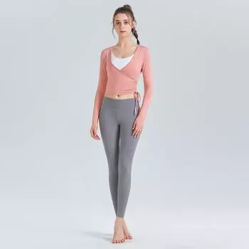 Новый комплект одежды для йоги телесного цвета, женские топы для упражнений с влагоотводом и потоотделением, одежда для йоги и фитнеса с высокой талией, костюм из трех предметов S розовый/чёрный