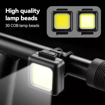 Новый комплект передних и задних фонарей для велосипеда, велосипедная фара с зарядкой через USB, MTB, водонепроницаемый задний фонарь, светодиодный фонарь, COB, велосипедная лампа белый