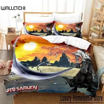 Новый комплект постельного белья Afro Samurai Single Twin Full Queen King Size Bed Set Adult Kids Bedroom Duvet Cover Sets 3D Print Anime Bed 70x133cm 2pcs