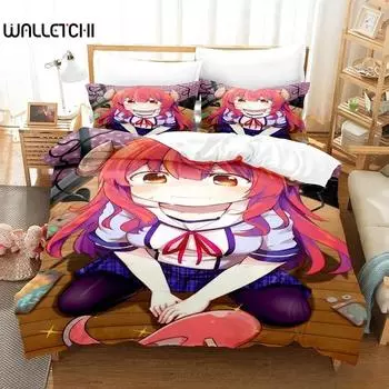 Новый комплект постельного белья Anime Girls The Demon Girl Next Door Single Twin Full Queen King Size Bed Set Adult Kid Bedroom Duvetcover Sets 70x133cm 2pcs