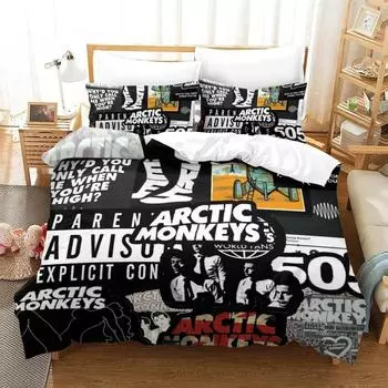 Новый комплект постельного белья Arctic Monkeys Single Twin Full Queen King Size Bed Set Aldult Kid Bedroom Duvet cover Sets 3D Printed Bed Sheet EU Single 135x200cm