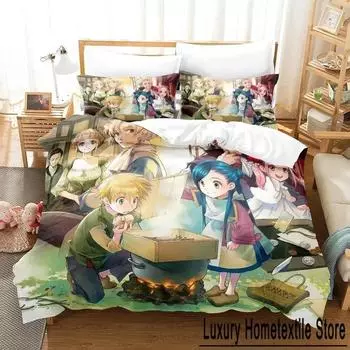 Новый комплект постельного белья Ascendance of a Bookworm, комплект из трех предметов с рисунком из мультфильма «Аниме», для взрослых и детей, для спальни, пододеяльник, наборы с 3D-принтом, для девочек, кавайные 70x133cm 2pcs