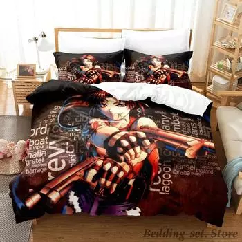 Новый комплект постельного белья Black Lagoon Single Twin Full Queen King Size Bed Set Adult Kid Bedroom Duvetcover Sets Anime Parure de lit Bed 70x133cm 2pcs