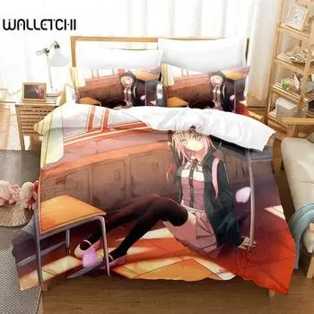 Новый комплект постельного белья Danganronpa V3 Single Twin Full Queen King Size Bed Set Adult Kids Bedroom Duvet cover Sets 3D Print Anime Bed 70x133cm 2pcs