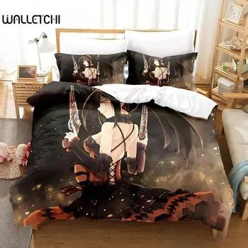 Новый комплект постельного белья Date A Live Tokisaki Kurumi Single Twin Full Queen King Size Bed Set Aldult Kid Bedroom Duvet cover Sets Anime 70x133cm 2pcs