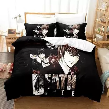 Новый комплект постельного белья Death Note Single Twin Full Queen King Size Bed Set Adult Kids Bedroom Duvet Cover Sets 3D Anime Bed Sheet Set 70x133cm 2pcs