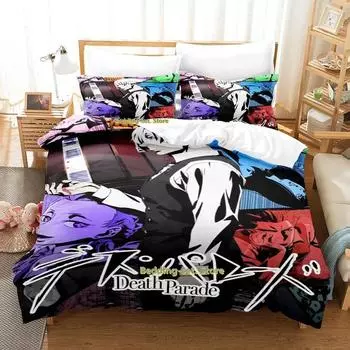 Новый комплект постельного белья Death Parade Single Twin Full Queen King Size Bed Set Adult Kid Bedroom Duvetcover Sets Anime Parure de lit Bed 70x133cm 2pcs