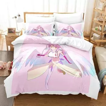 Новый комплект постельного белья Game No Game No Life Sora and Shiro Single Twin Full Queen King Size Bed Set Adult Kids Bedroom Duvet Cover Sets EU Twin 135x200cm