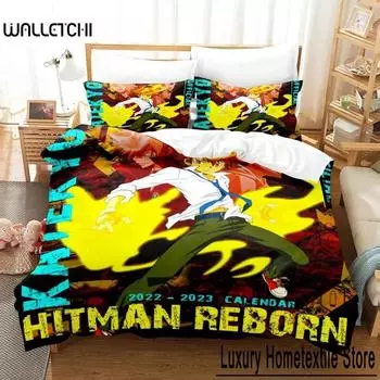 Новый комплект постельного белья HITMAN REBORN Single Twin Full Queen King Size Bed Set Adult Kid Bedroom Duvetcover Sets Anime Parure de lit Bed 70x133cm 2pcs