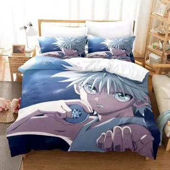 Новый комплект постельного белья Hunter X Hunter Single Twin Full Queen King Size Bed Set Aldult Kid Bedroom Anime EU Single 135x200cm