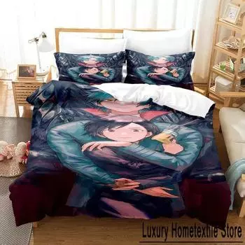 Новый комплект постельного белья IDINVADED, односпальная кровать, двуспальная кровать размера «king-size», комплект постельного белья для взрослых и детей, комплект простыней с 3D-аниме EU Single 135x200cm