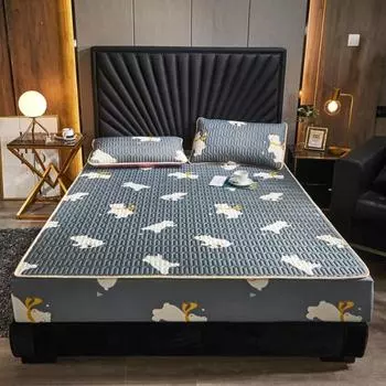 Новый комплект постельного белья из трех предметов из латекса, летний коврик из ледяного шелка, складное дышащее защитное покрывало 1.2m (4ft) bed