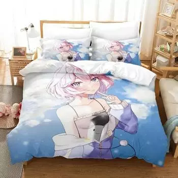 Новый комплект постельного белья Nyatasha Nyanners, односпальная кровать, двуспальная кровать, двуспальная кровать, комплект постельного белья для взрослых и детей, комплект простыней в стиле аниме 70x133cm 2pcs