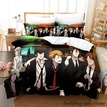 Новый комплект постельного белья Psycho Pass Single Twin Full Queen King Size Bed Set Adult Kid Bedroom Duvet cover Sets Anime Parure de lit Bed US Queen 228x228cm
