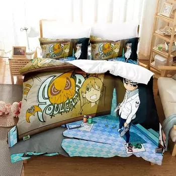 Новый комплект постельного белья с 3D-мультфильмами Soul Eater Single Twin Full Queen King Size Bed Set Adult Kid Bedroom Duvet cover Sets Home Textiles 70x133cm 2pcs
