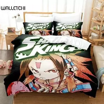 Новый комплект постельного белья Shaman King, односпальная кровать, двуспальная кровать размера Queen, комплект постельного белья для взрослых и детей, комплект простыней с 3D-аниме 70x133cm 2pcs